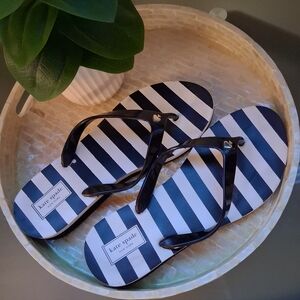 Kate Spade Milli Striped Wedge Flip Flops